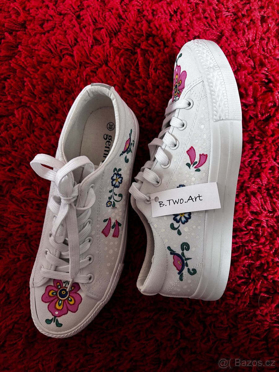 Překrásné RUČNĚ MALOVANÉ tenisky - 4