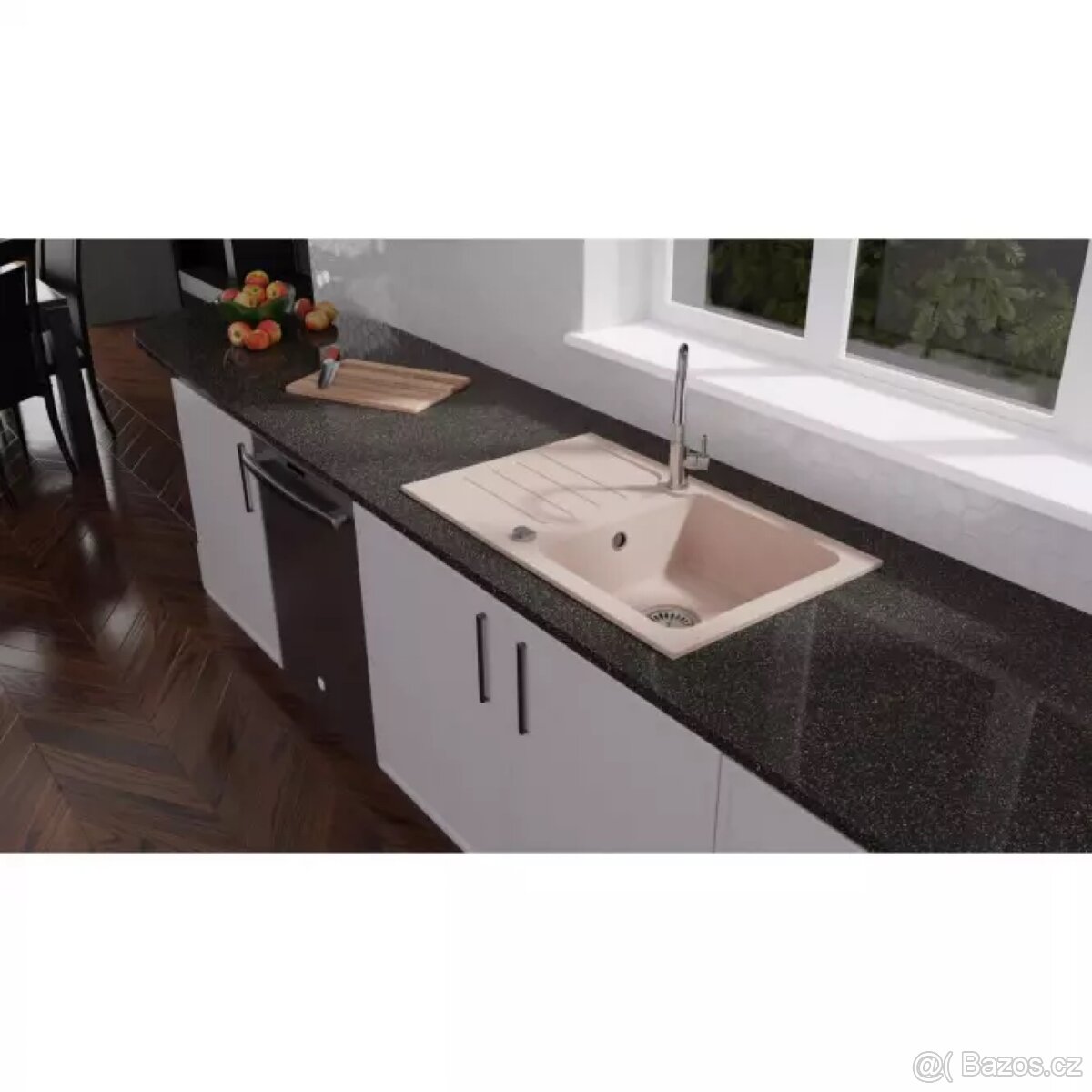 Granitový dřez 1K 780x480 béžový - 4