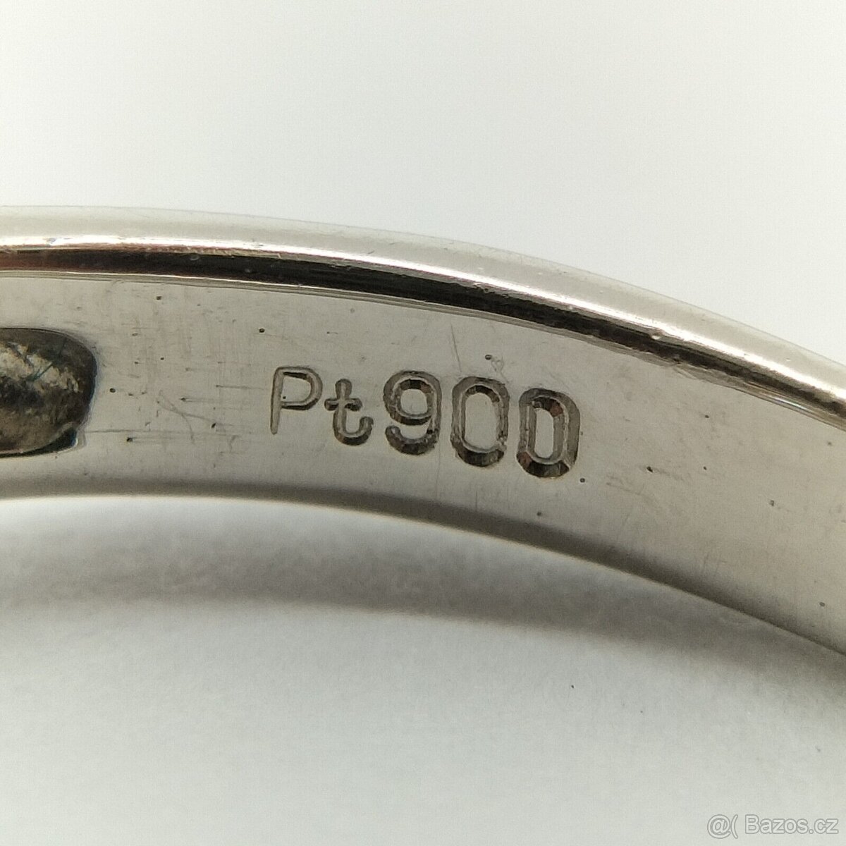 LUXUSNÍ PLATINOVÝ DIAMANTOVÝ PRSTEN SOLITÉR 0.42 CT - 4