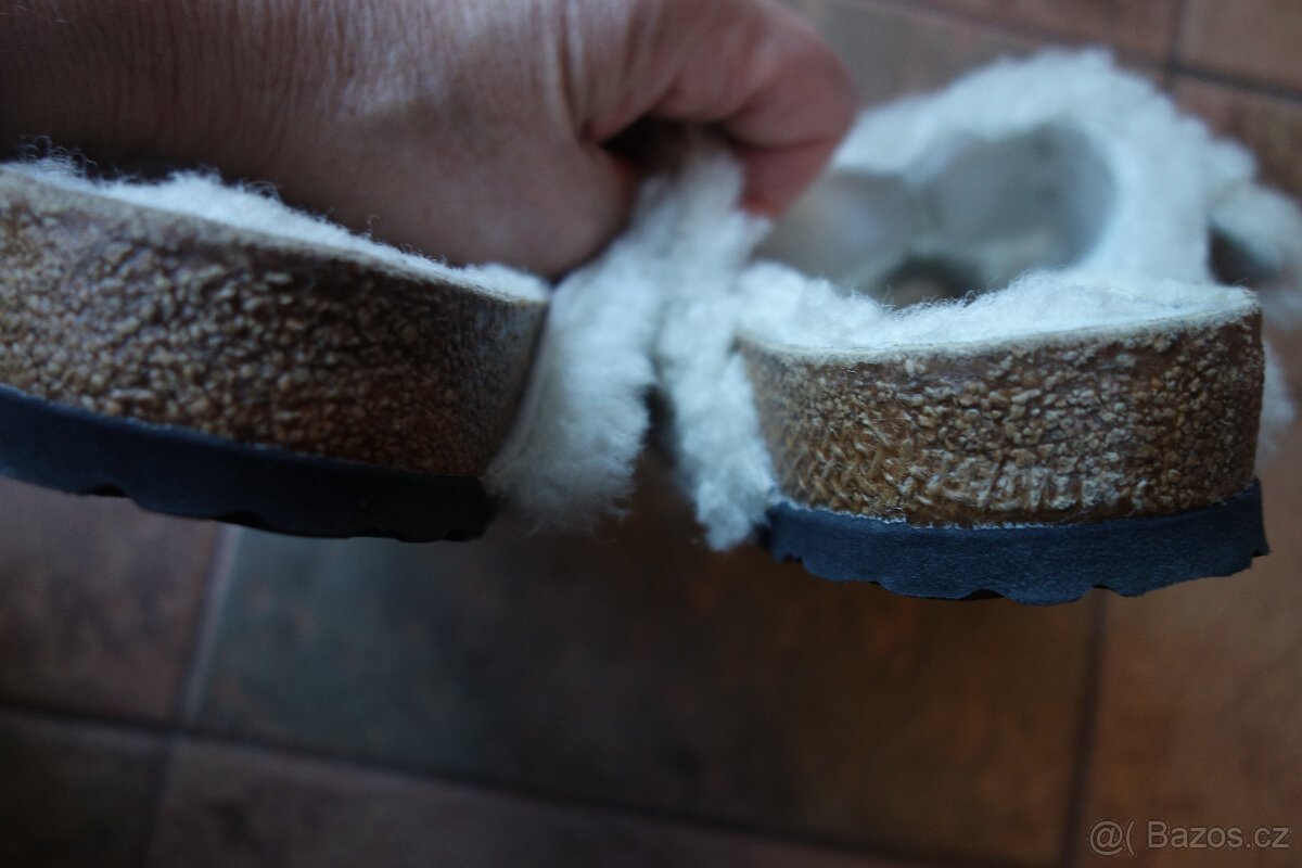 nové pantofle BIRKENSTOCK vel 40, teplé s ovčí vlnou - 4