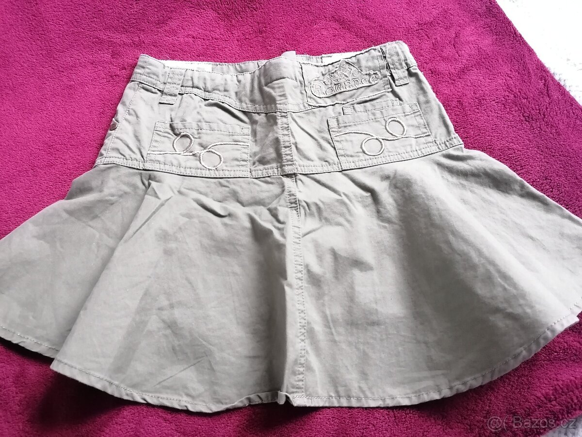 Dívčí sukýnka, vel. 128, barva khaki - 4