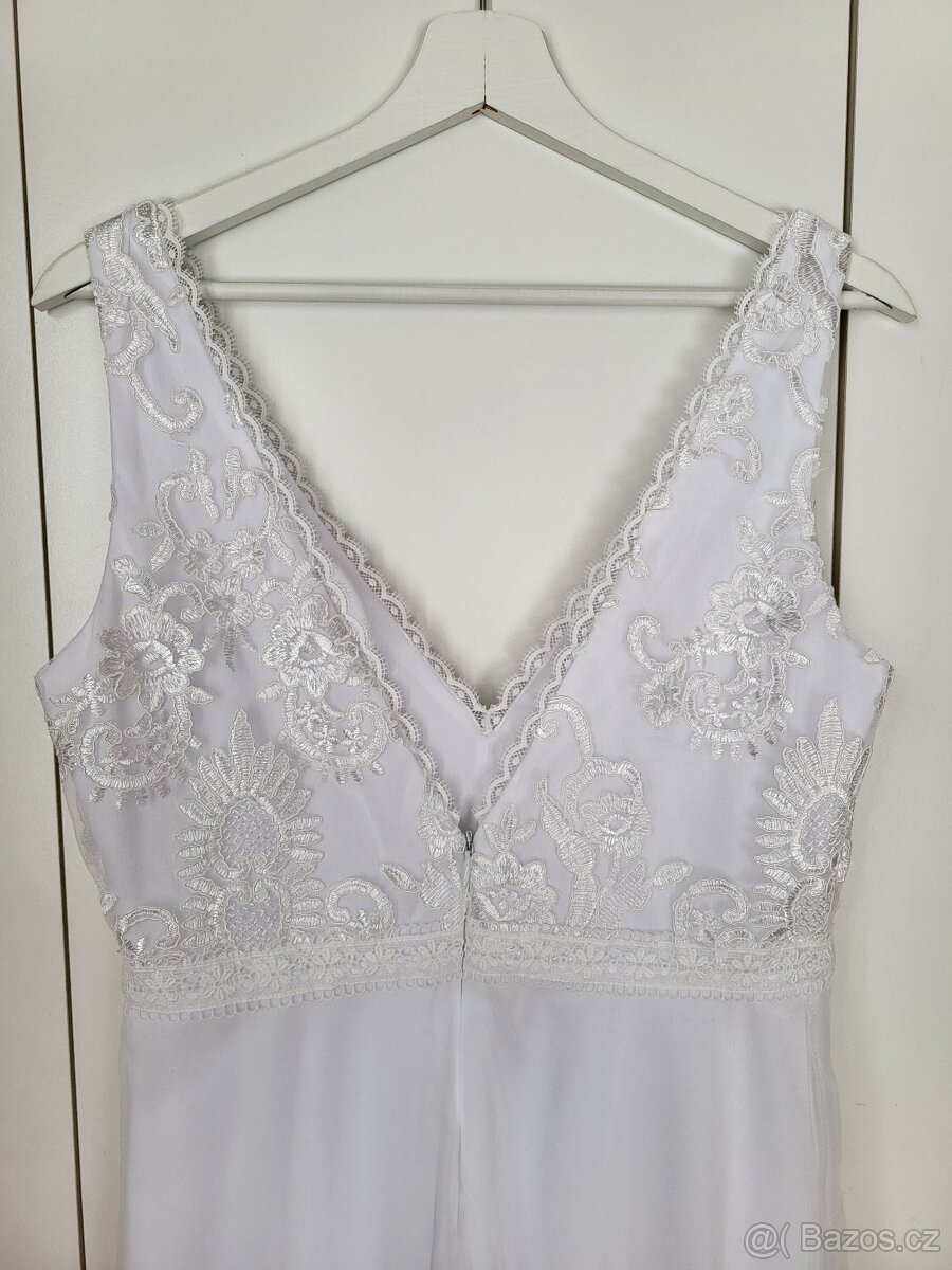 Nové krajkové bílé šaty - 4