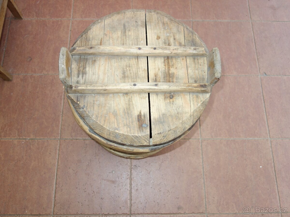 Dřevěné vědro, putna, soudek s deklem - 4