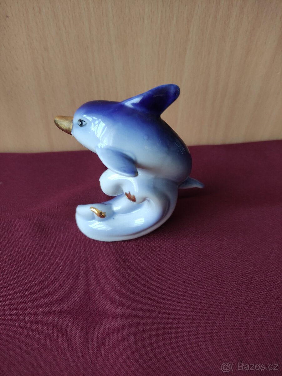 Porcelánová soška delfín - 4