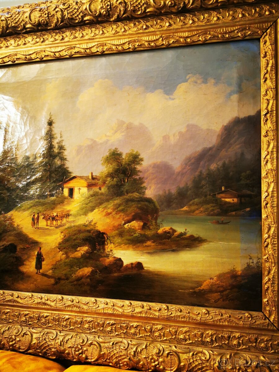 Olej na plátně alpská krajina - 4