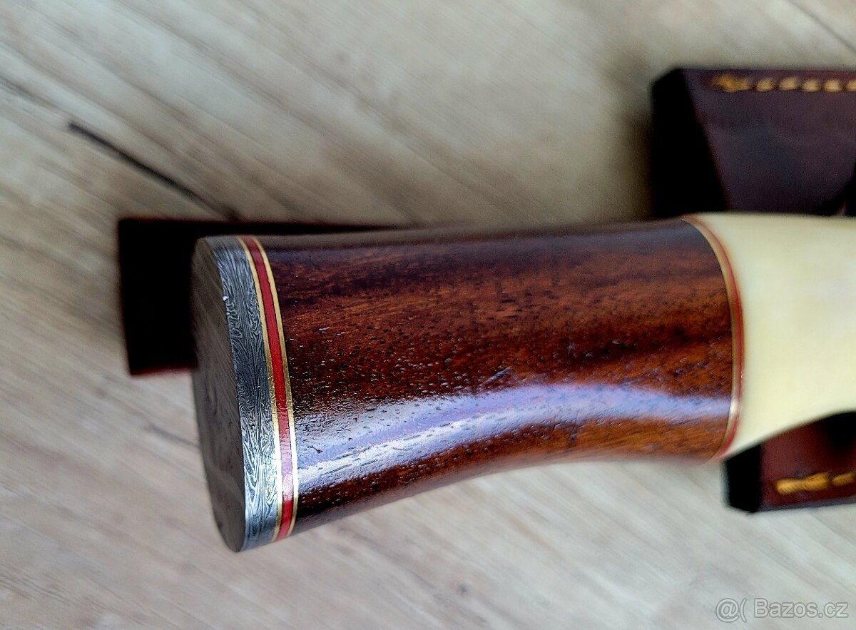 velký lovecký Damaškový nůž BIG BOWIE 33,5 cm, handmade - 4