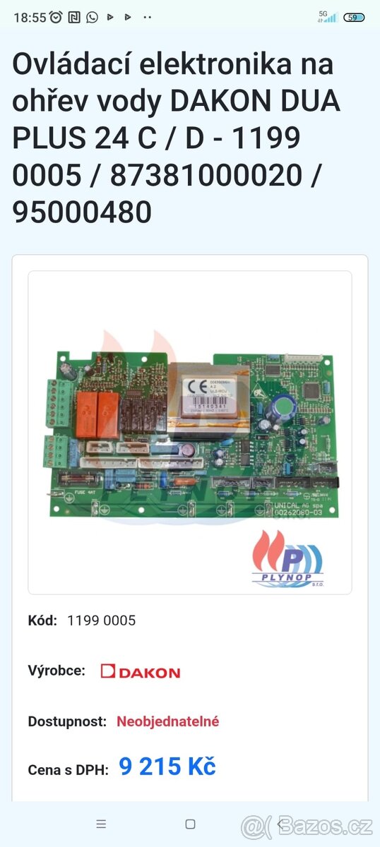 plynový ventil a ovládací elektronika na ohřev vody - 4