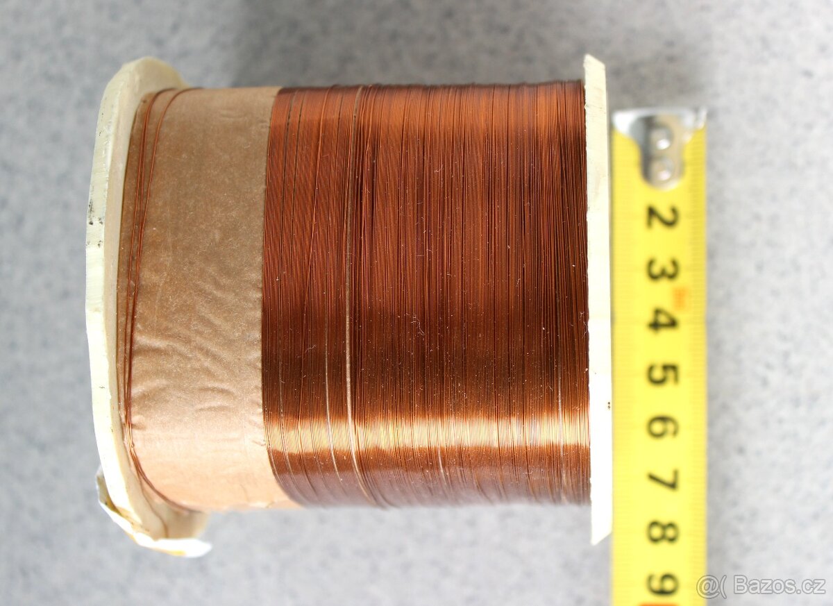 Měděný drát - cívka - průměr 0,1 mm, váha 935 g - 4