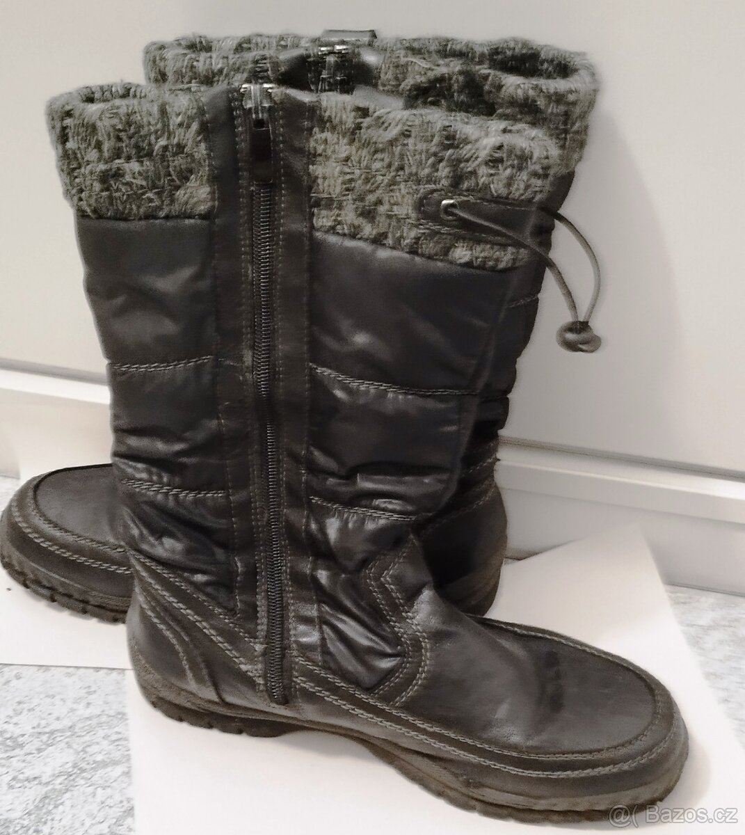 PRODÁM Dámské zimní boty S KOŽÍŠKEM Hnědé - 4