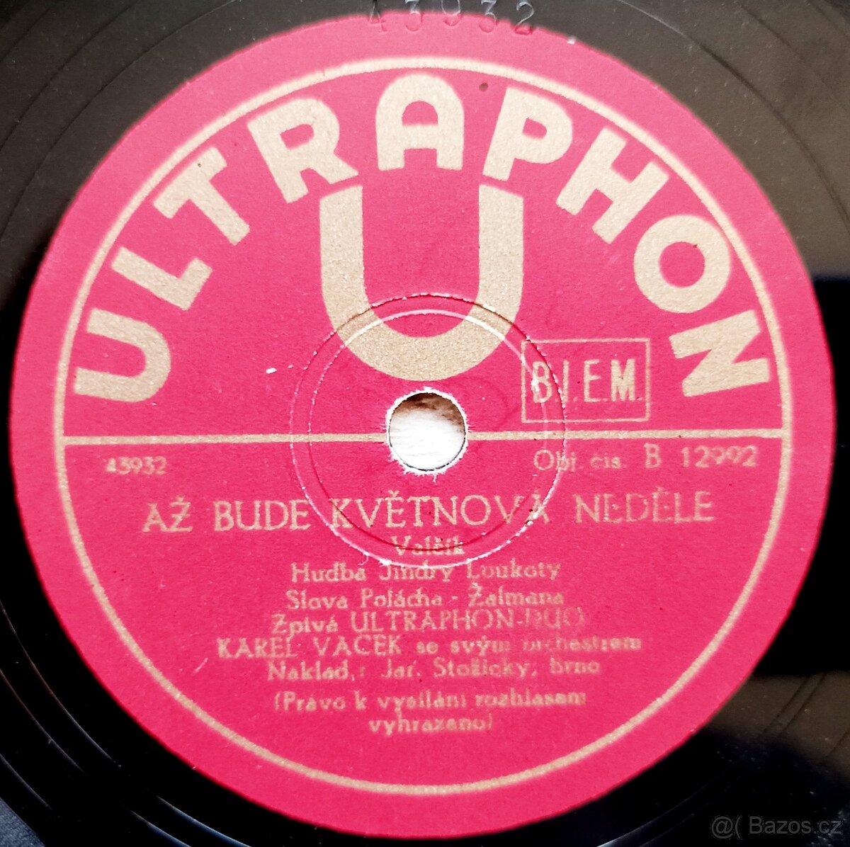 Čtyři starožitné šelakové gramofonové desky 78 ot./min. - 4