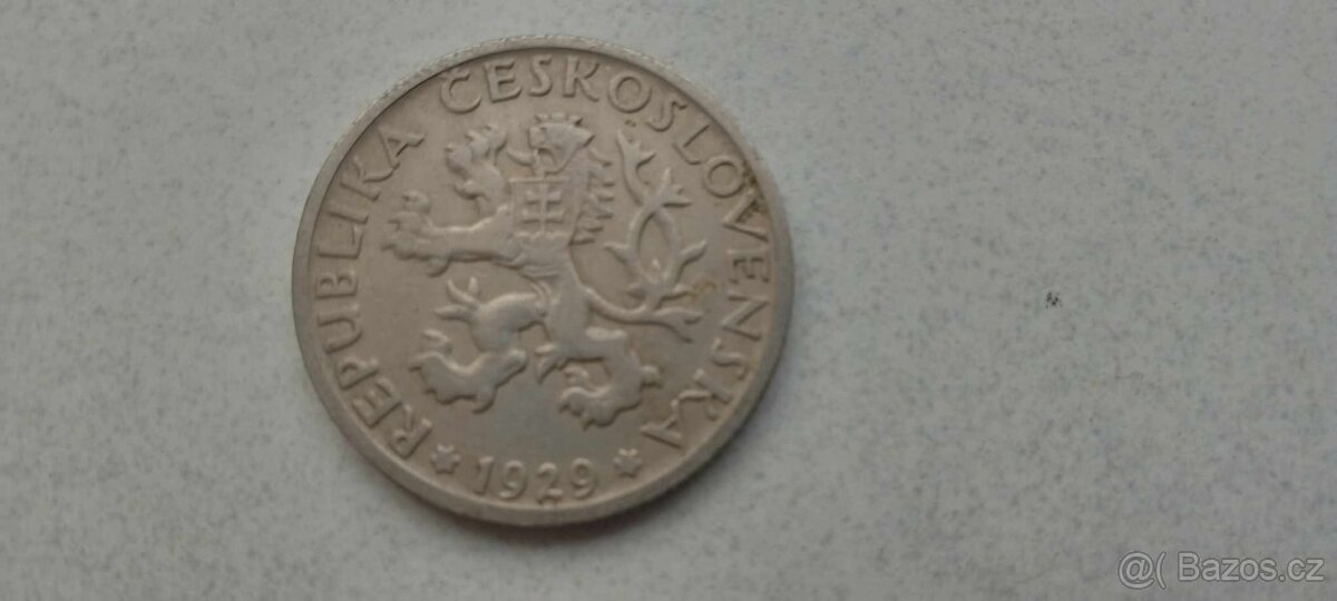 1 koruna československá, 1922, 29. 37. - 4