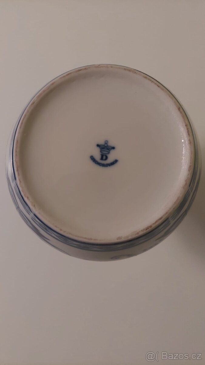 Keramická, porcelánová váza cibulák Dubí - 4