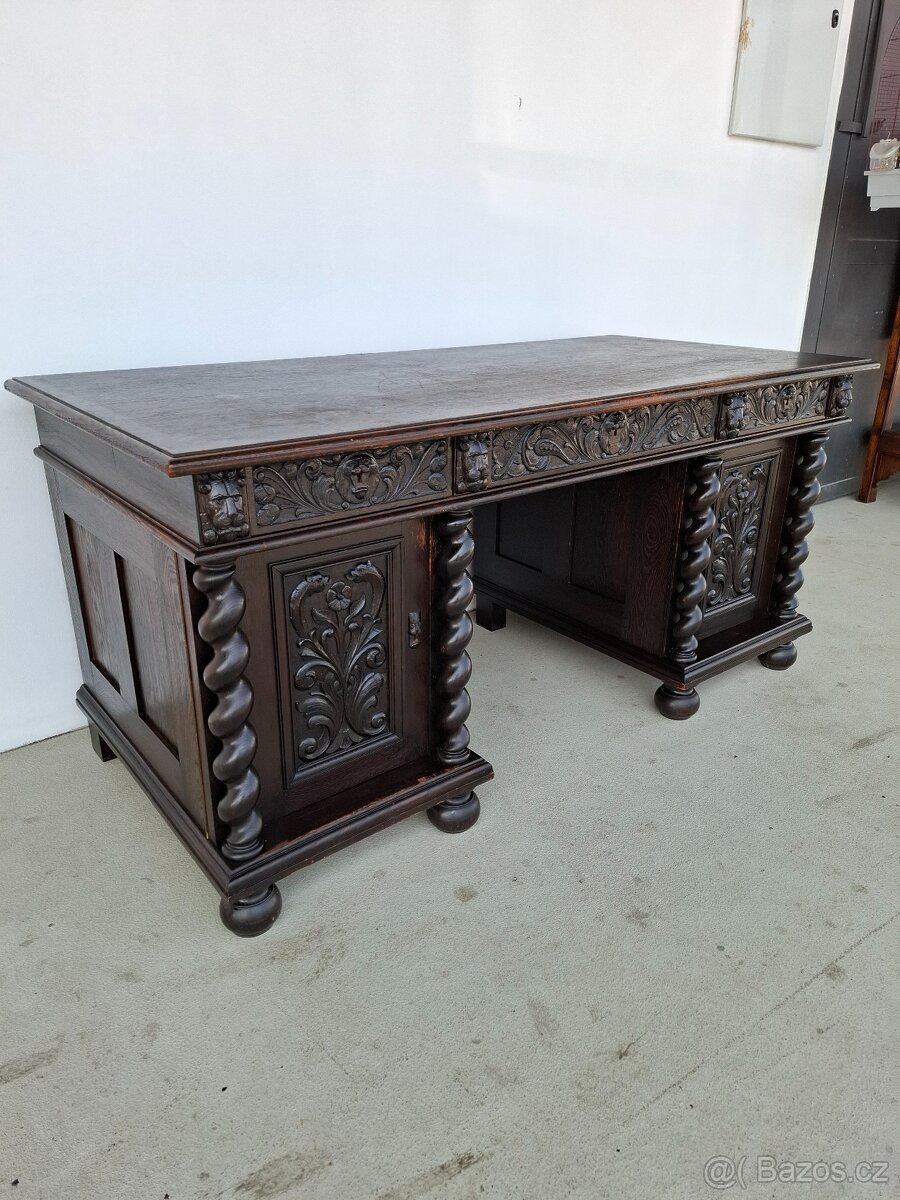 Unikátní viktoriánský psací stůl GREEN MAN - 4