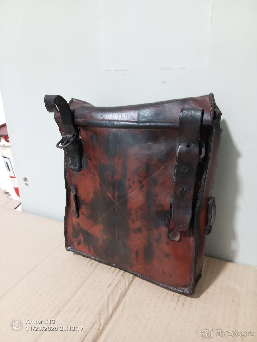 kožená brašna vhodná na motoveterana Jawa, ČZ, Ogar a jine - 4