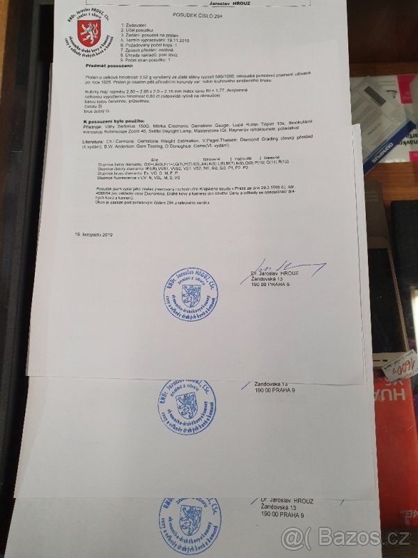 Prsteny 3ks osazene přirodnimi Diamanty,Rubiny a Safiry - 4