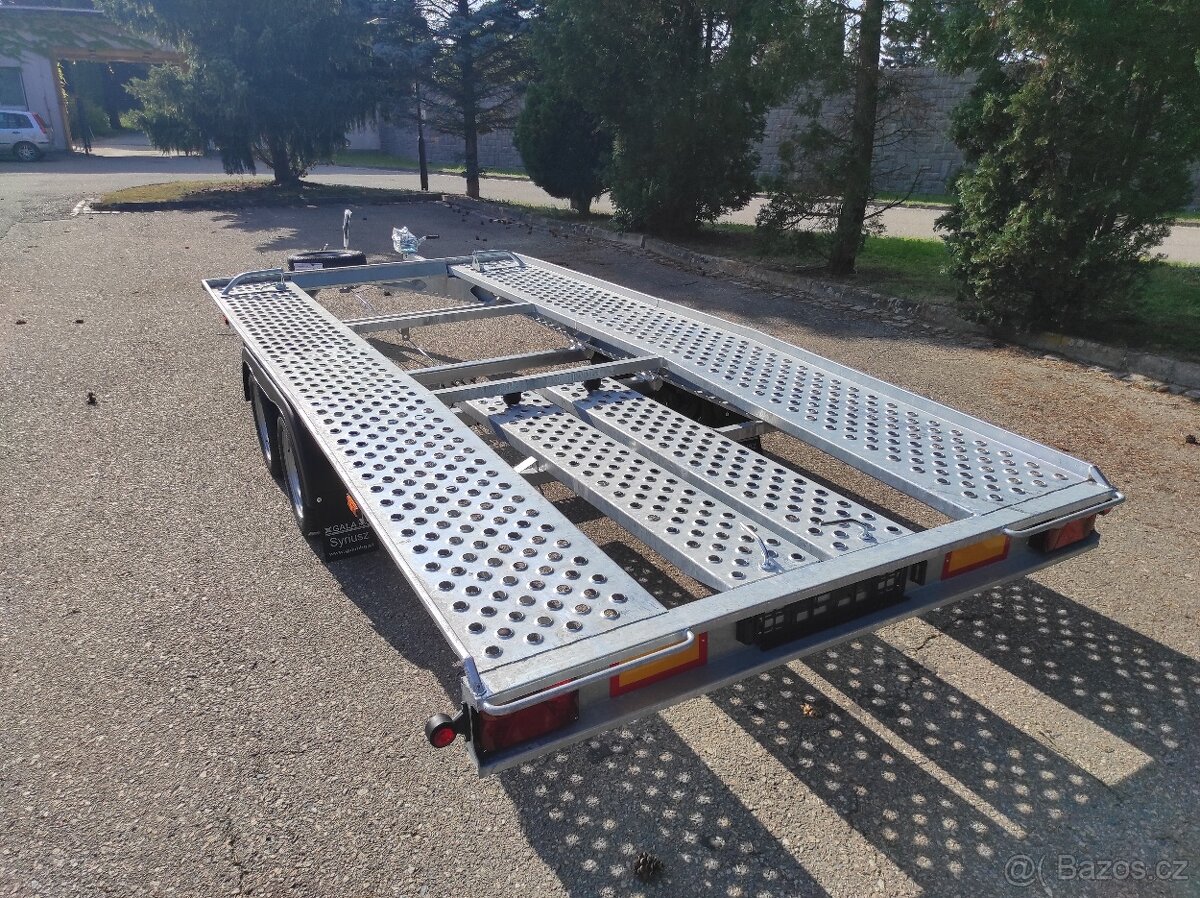 Snížený vlek na auta, 450x210cm, 2700/510kg,130km, rezerva