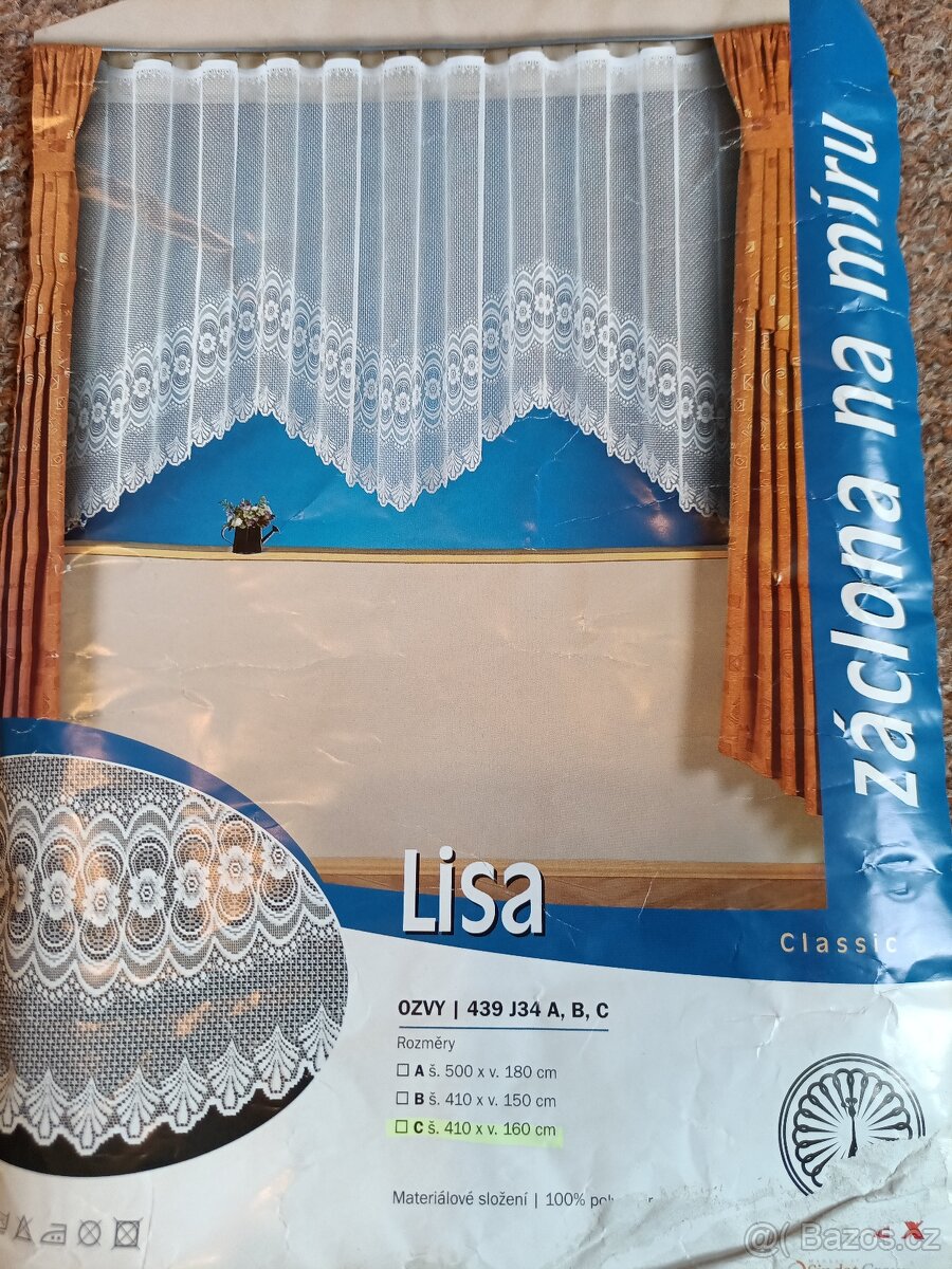 Záclona Lisa š.410 x v.160 - nová 2kusy české výro - 4