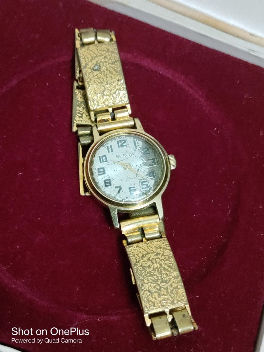 Starožitné dámské hodinky Slava 17 Jewels - 4