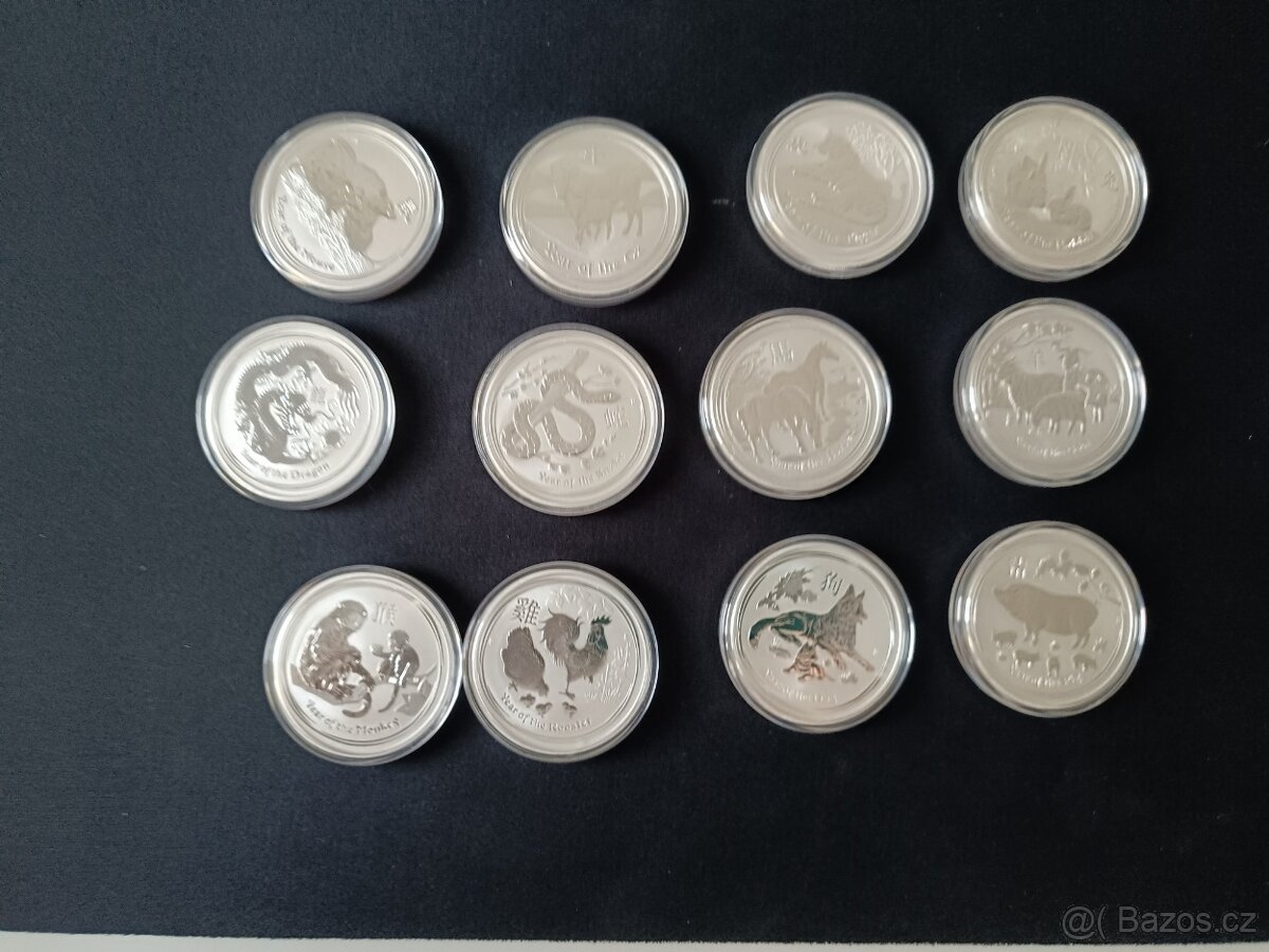 Sada stříbrných mincí Lunární série II / 12x2 oz - 4