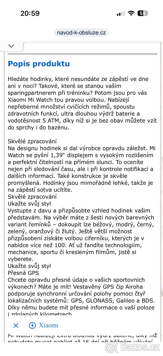 Hodinky MI WATCH Xiaomi - 4