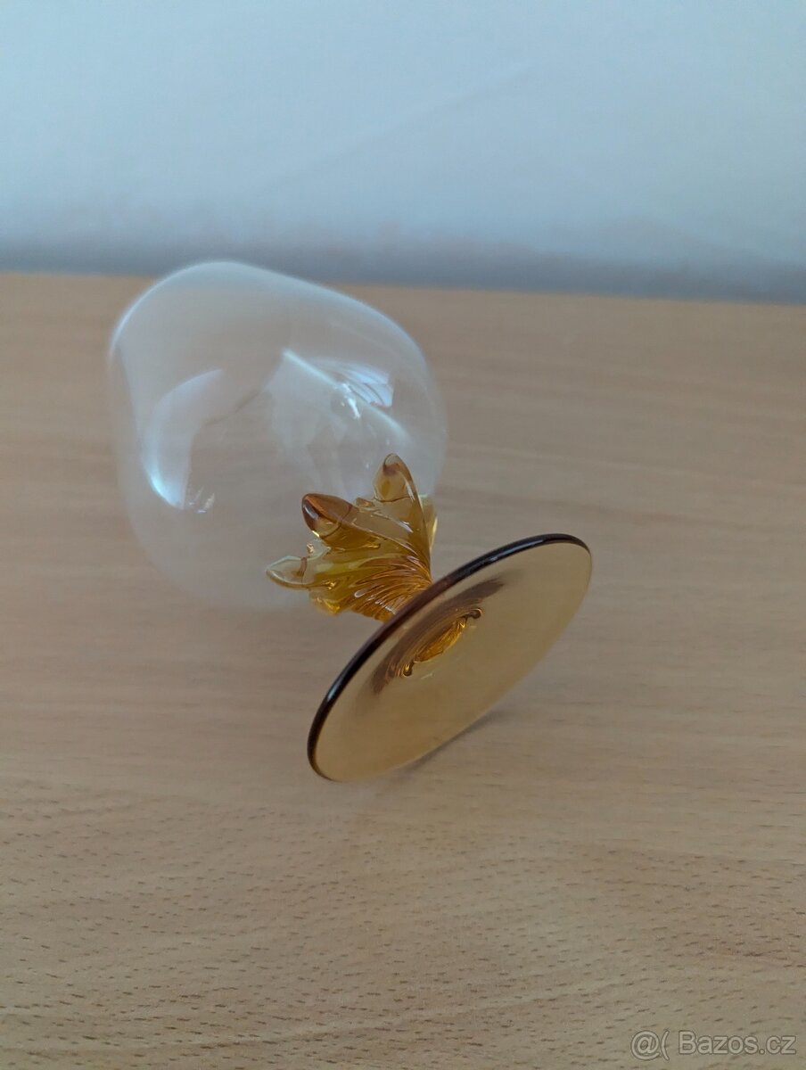 Designové sklenice s jantarovým dekorem – set 6 ks - 4