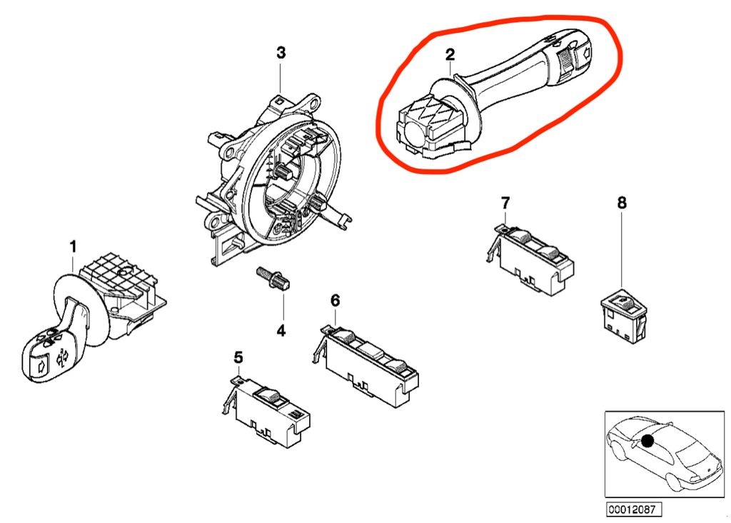 ‼️Páčka spínač stěračů - BMW - 4