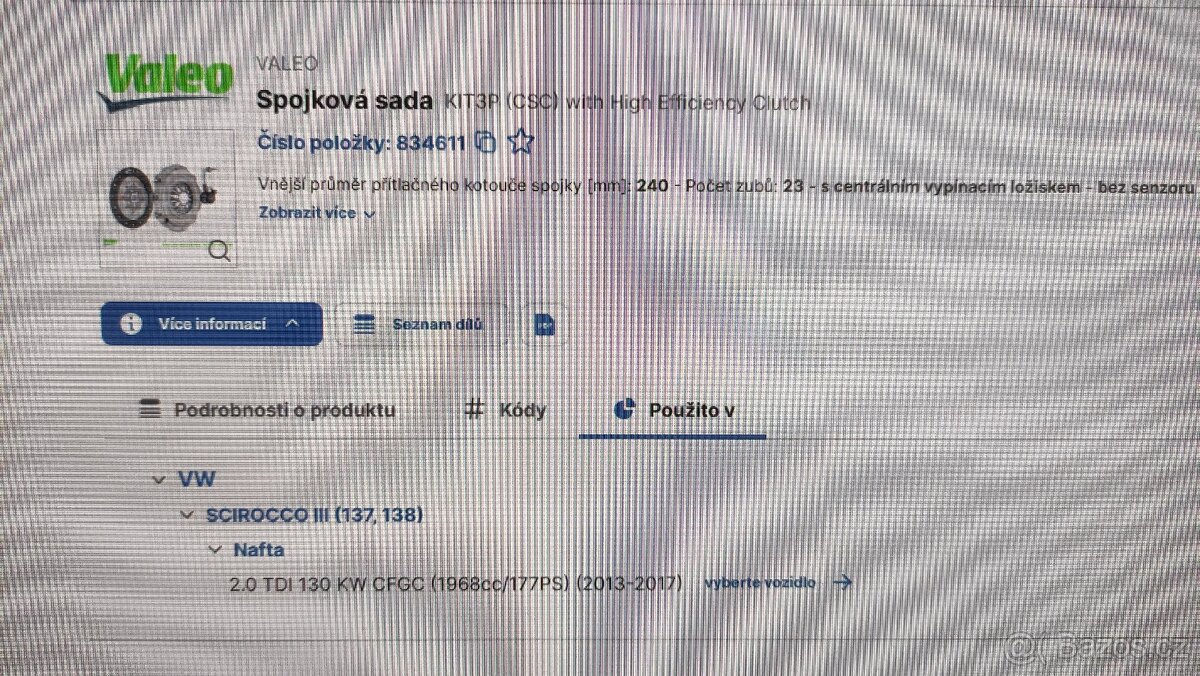 Spojková sada Valeo 834611 - 4