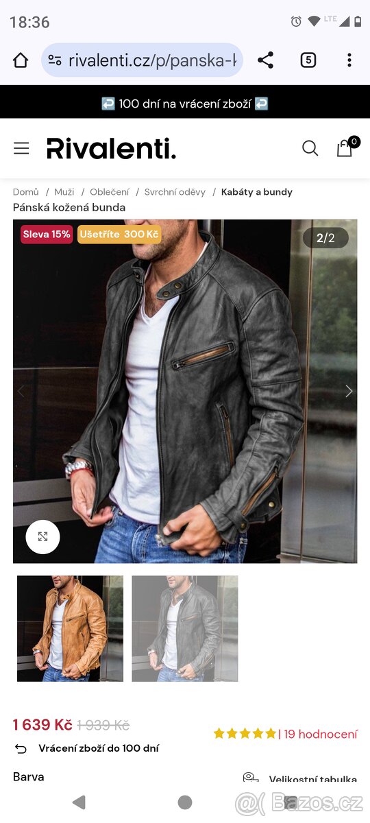 Kožená pánská bunda nová - 4