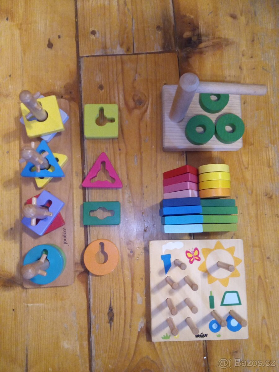 hračky, dřevěné, motorické, emoce pro malé děti - 4