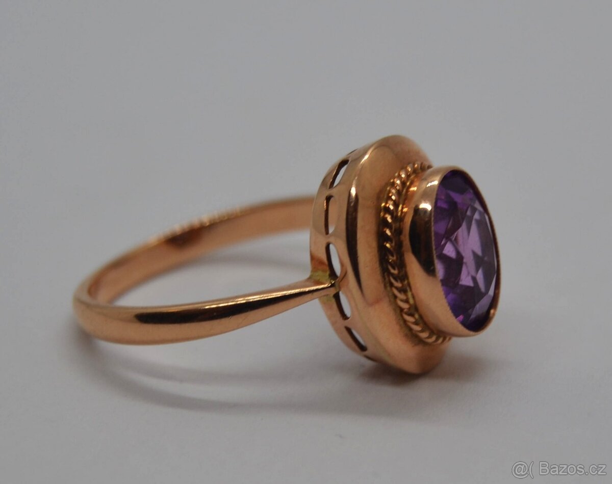 Zlatý prsten s Ametystem - 4