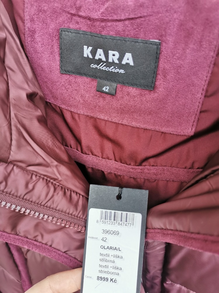 DÁMSKÁ ZIMNÍ BUNDA KARA SE STŘÍBRNOU LIŠKOU - vel.42 - 4
