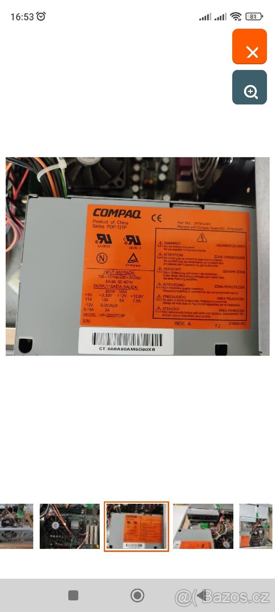 PC Sestava Compaq Pentium pro Hevlett Packard bez HDD.
- 4