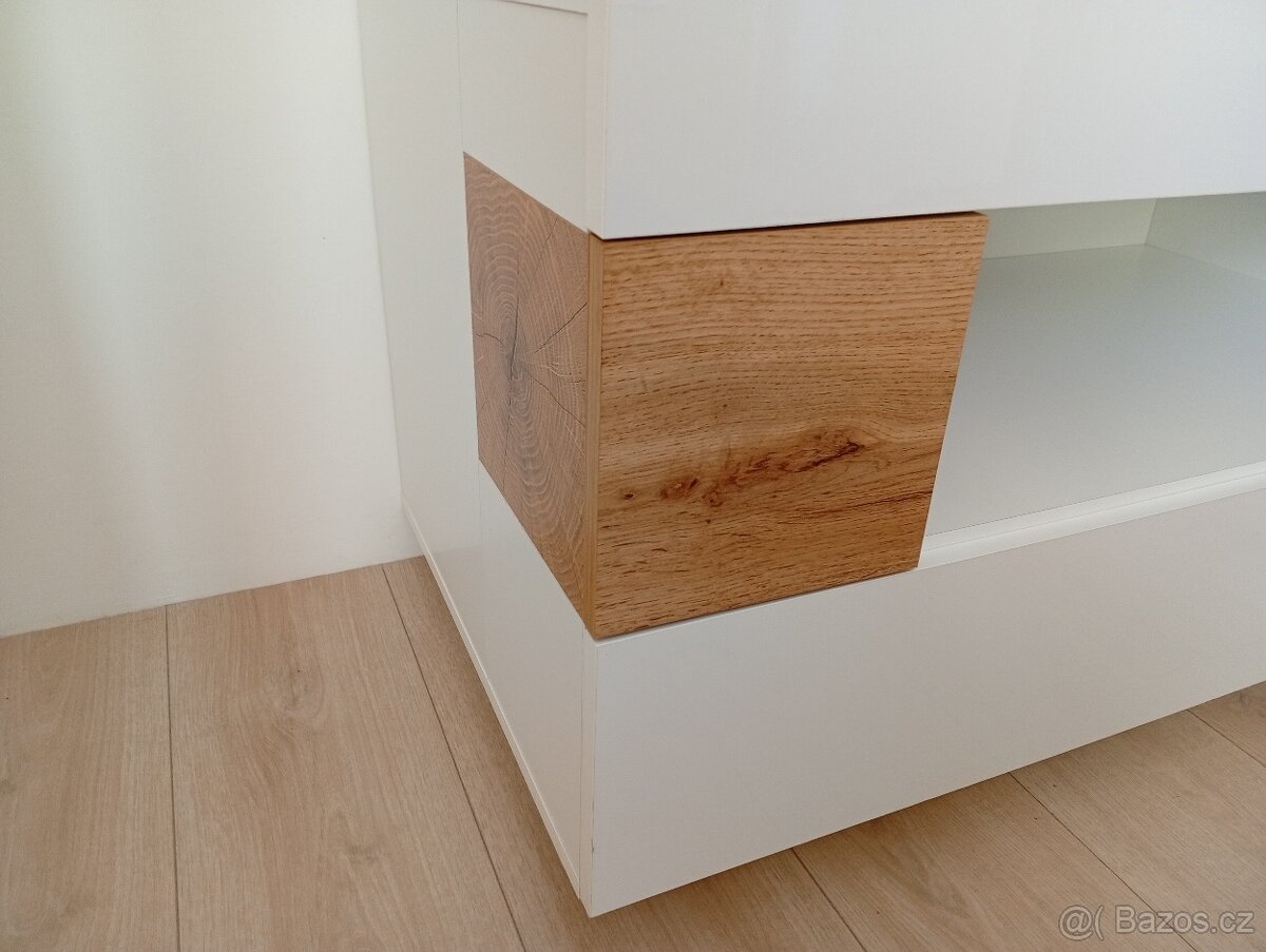 obývací stěna Silke - biela farba, vysoký lesk - 4