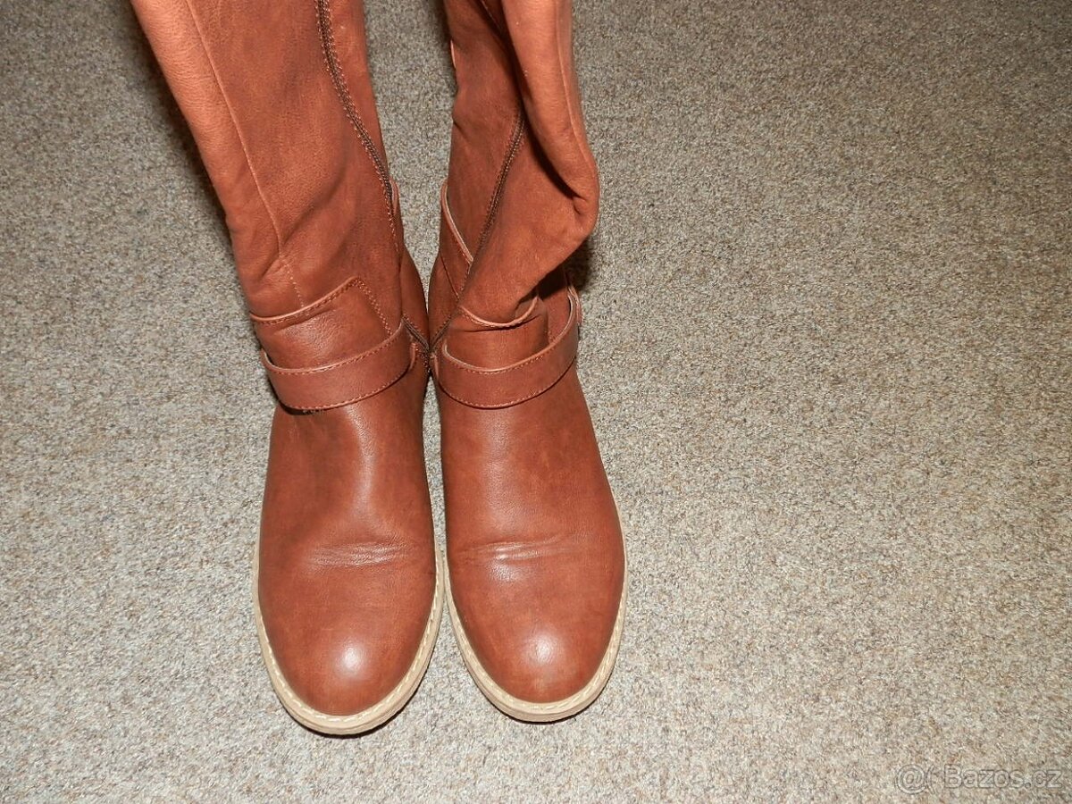 Hnědé kozačky vel.38 - 4