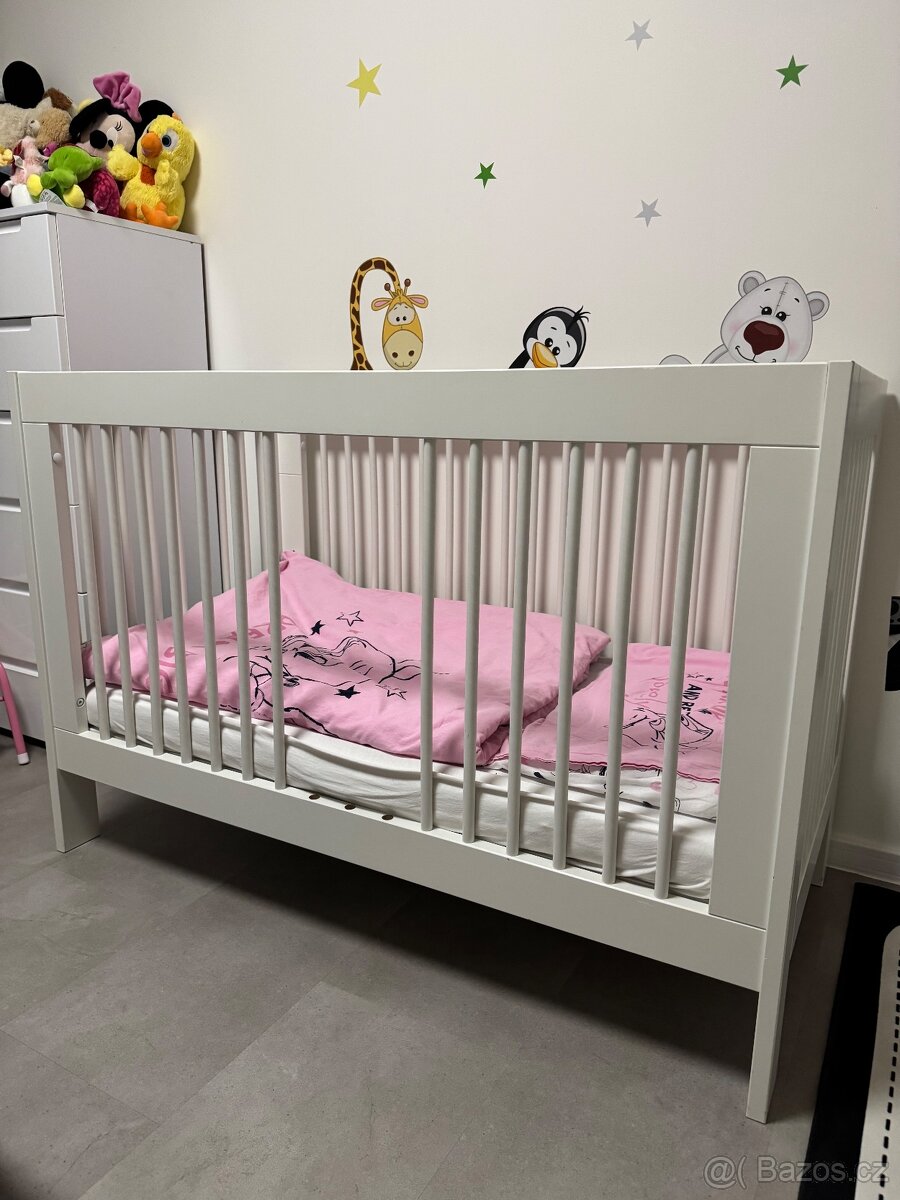 Dětská postýlka, matrace, 2x nepromokavé prostěradlo - 4