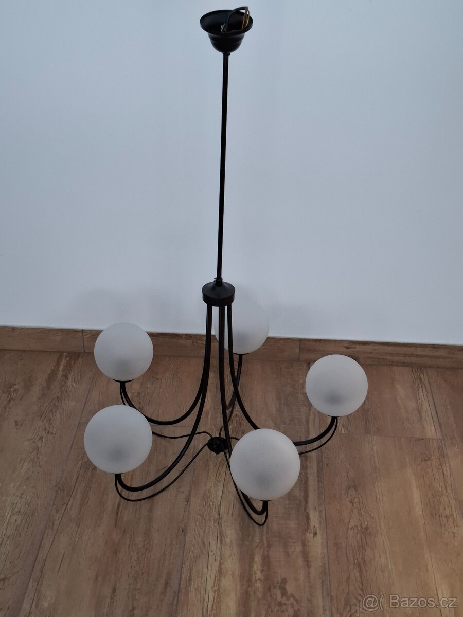 Kovové lustry 2ks, černé barvy - 4