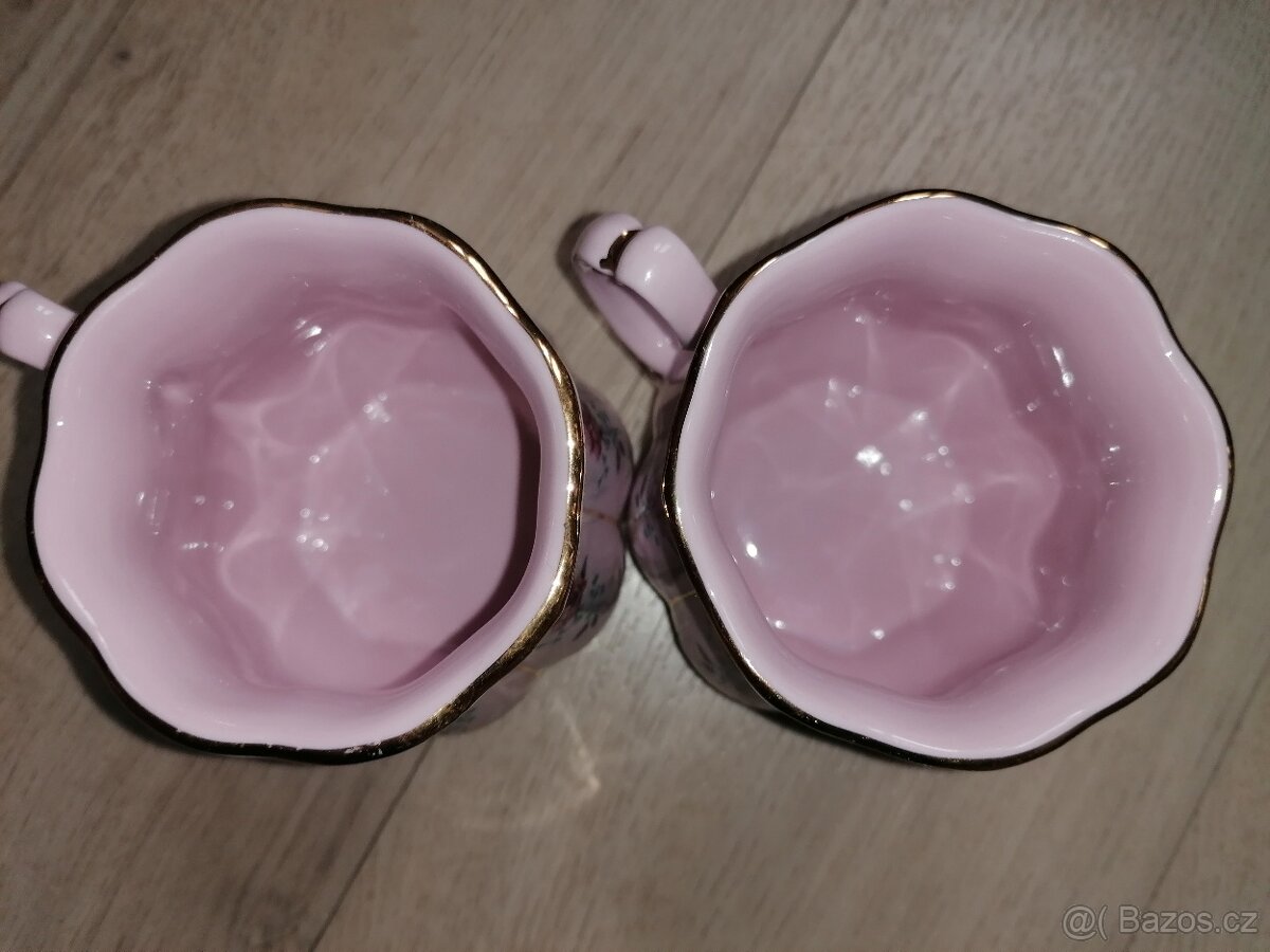 2 ks hrnky růžový porcelán - buclák - 4
