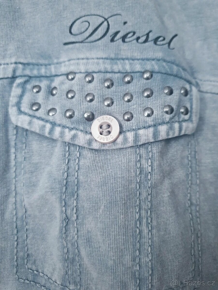 Pružná modrá košile Diesel vel. 38 - 4