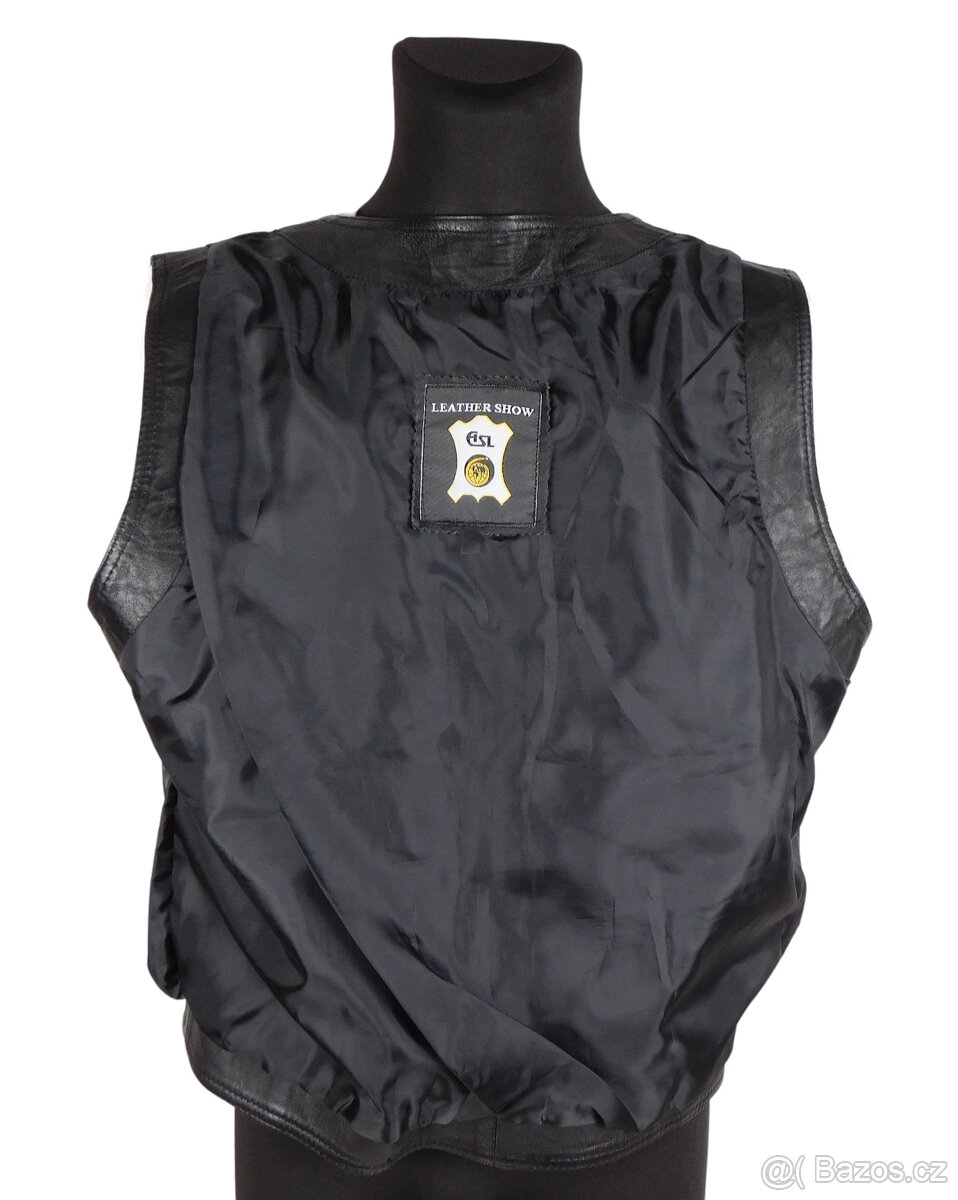 Kožená pánská černá vesta LEATHER SHOW vel. L - 4