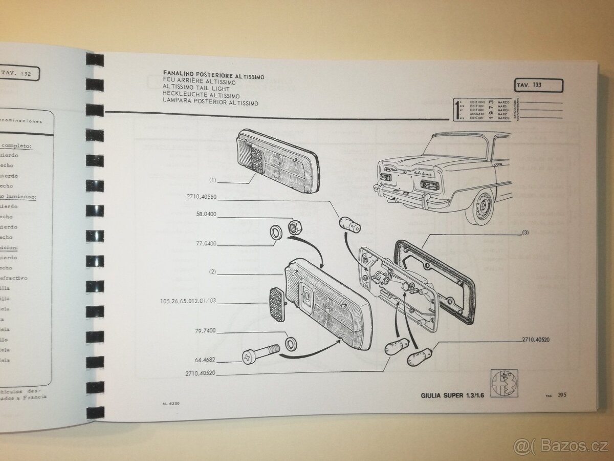Katalog dílů Alfa Romeo Giulia Super 1.3 / 1.6 - 4