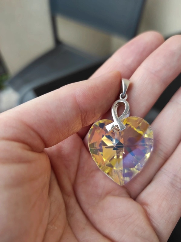 Stříbrný přívěsek srdce Swarovski - 4