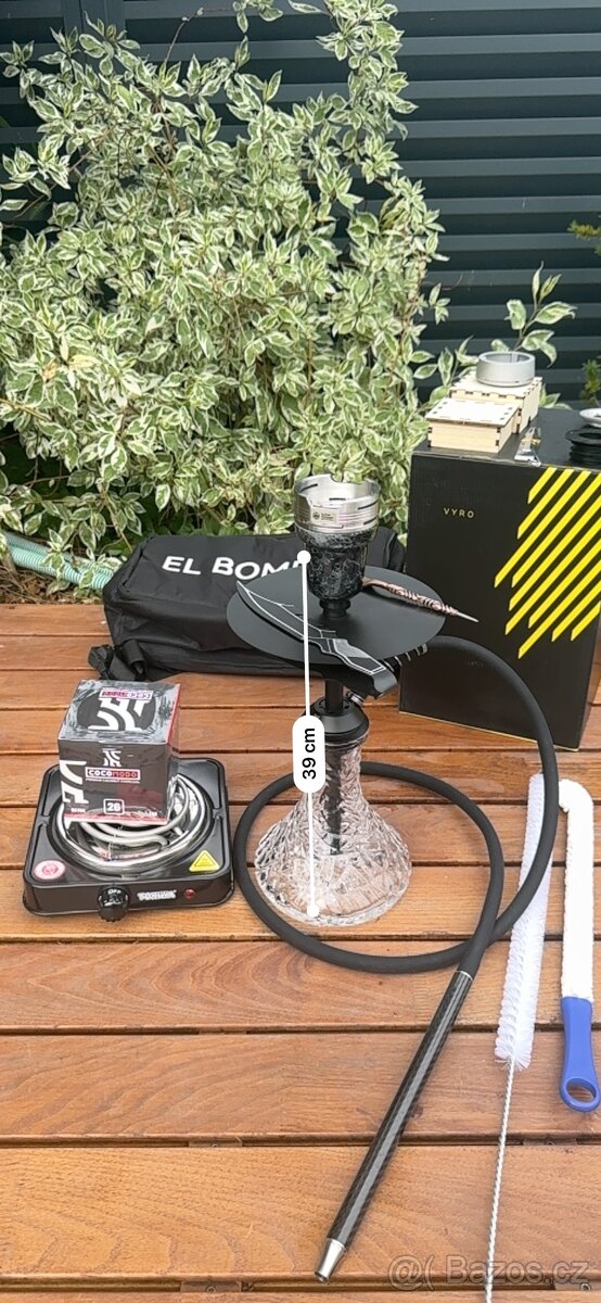 Prodám vodní dýmku Vyro Versa Black s kompletním příslušenst - 4