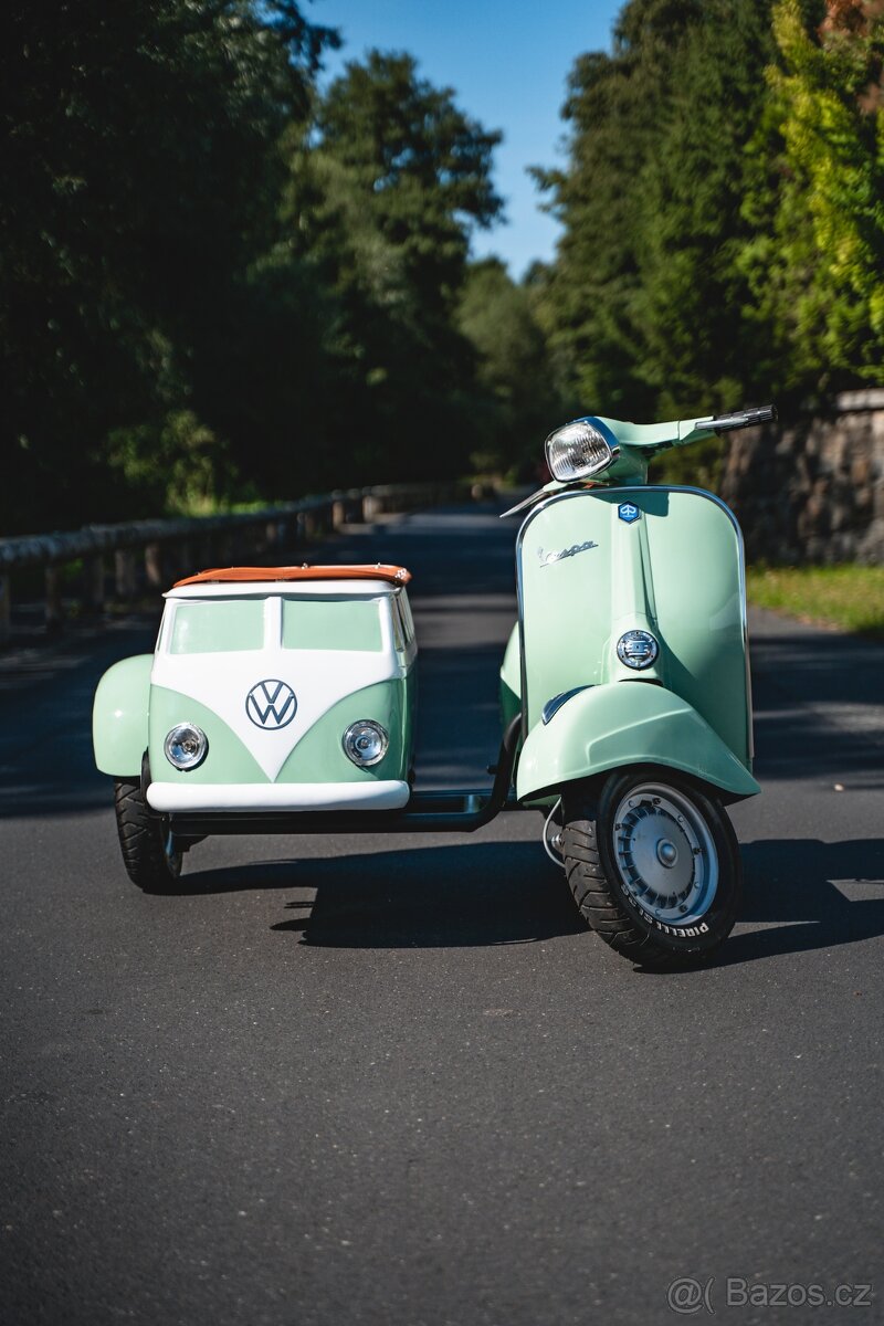 Veterán Piaggio Vespa Scooter VW sidecar (1973) - 4