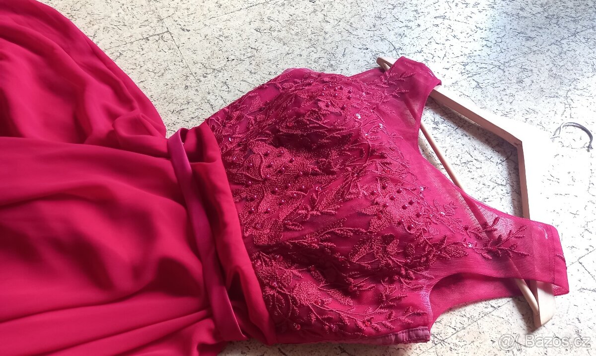 Plesové šaty vínové - 4