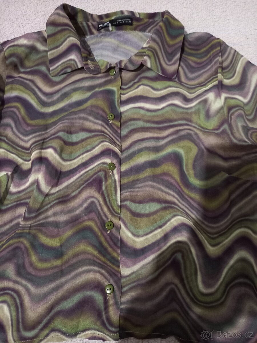 Cropp top košile khaki Pull & Bear vel. S - 4