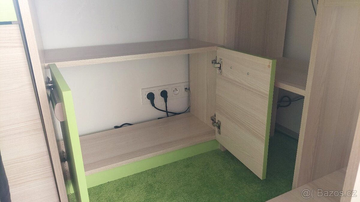 Klasický a rohový psací stůl + knihovna/polička - 4