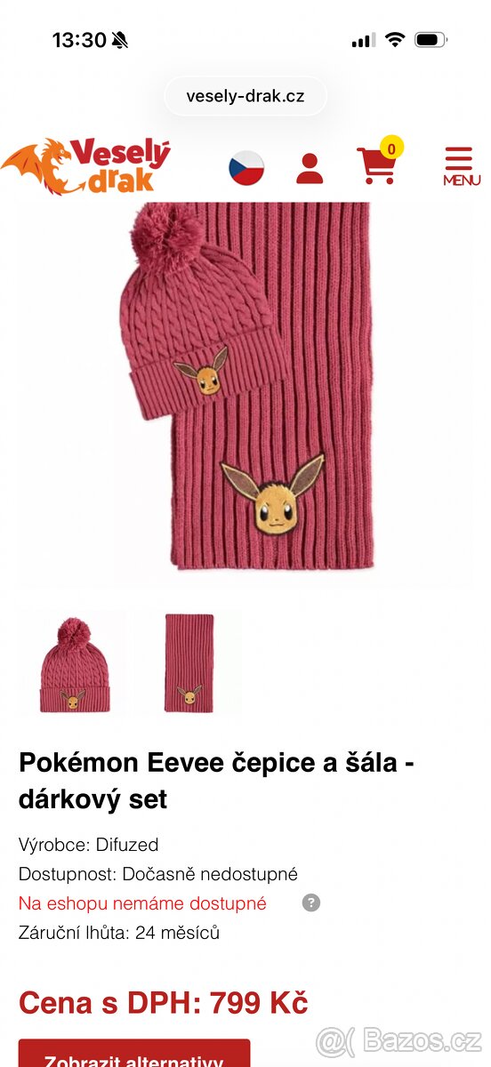 Pokemon Eevee zimní čepice a šála - 4