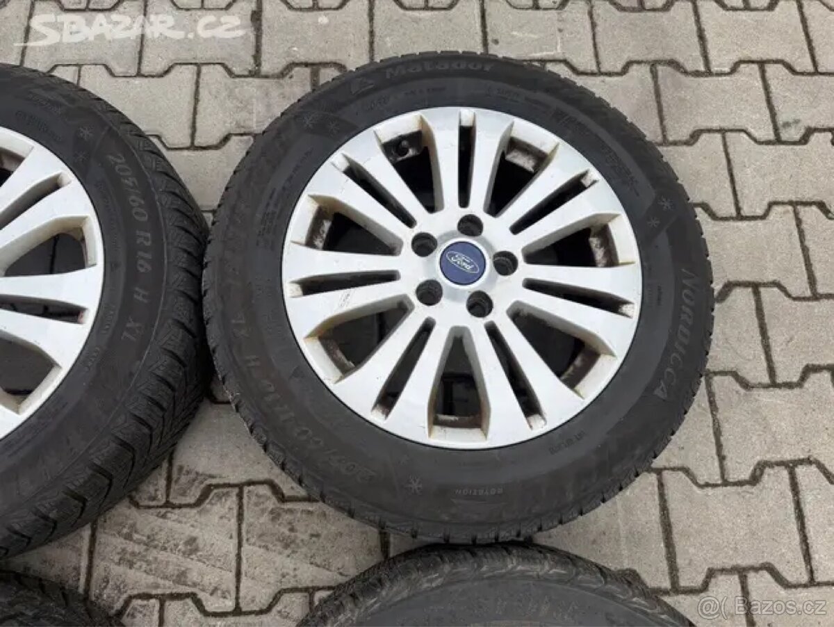 4x al kola 5x108 16 + pneu zimní 205/60 R16 - 4