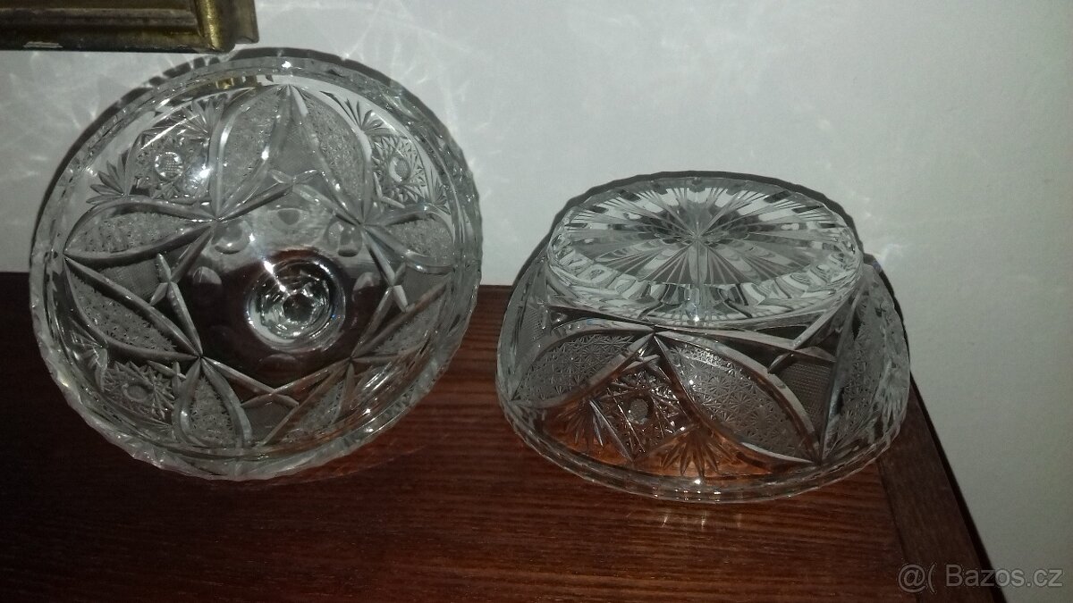 Dóza, miska, víko, bonboniéra, křišťál, broušená, nová - 4