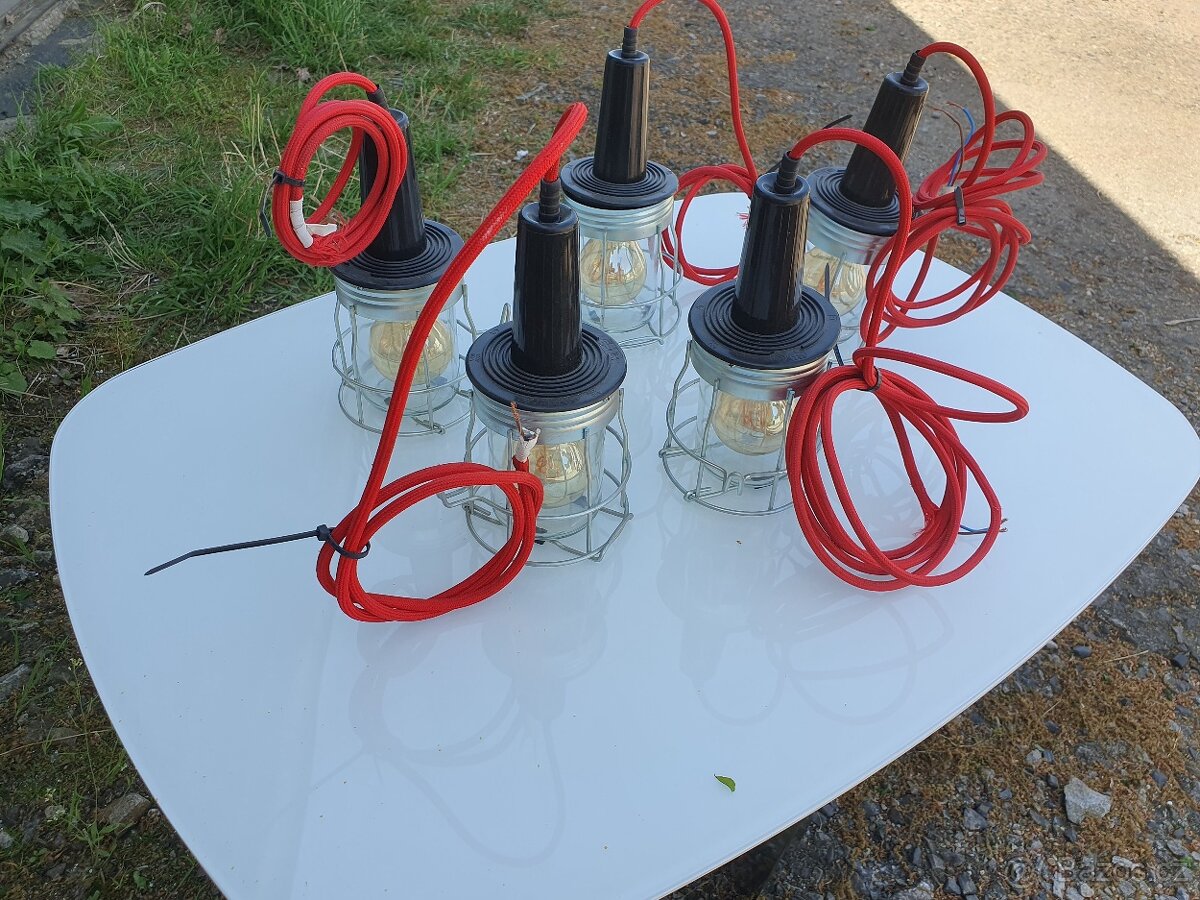 Závěsné skleněné lampičky, 5ks - 4